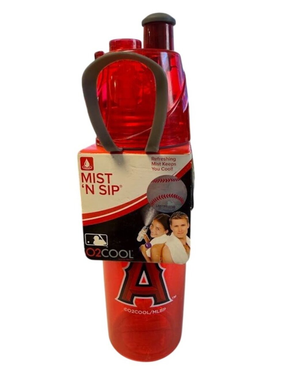 MLB Los Angeles Angels O2Cool Mist N Sip Red Water Bottle With Mist Function & C